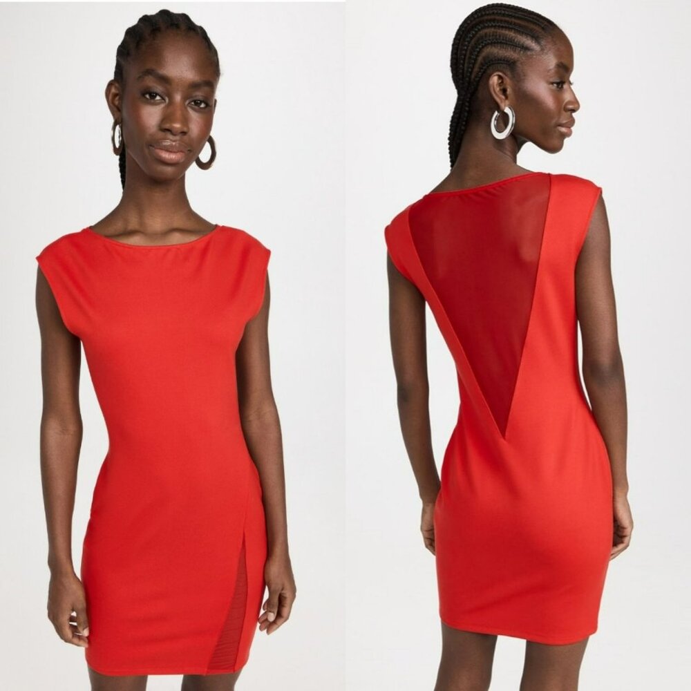 NEW Victor Glemaud Valentines Day Mini Dress Mesh Back Cosplay Futuristic